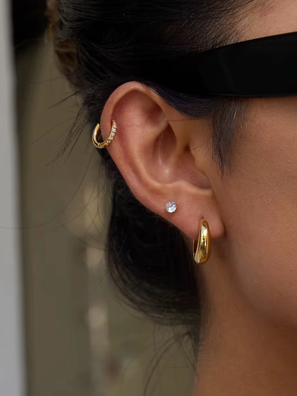 18K Gold Plated Hoop Earrings - Picture 3 of 7